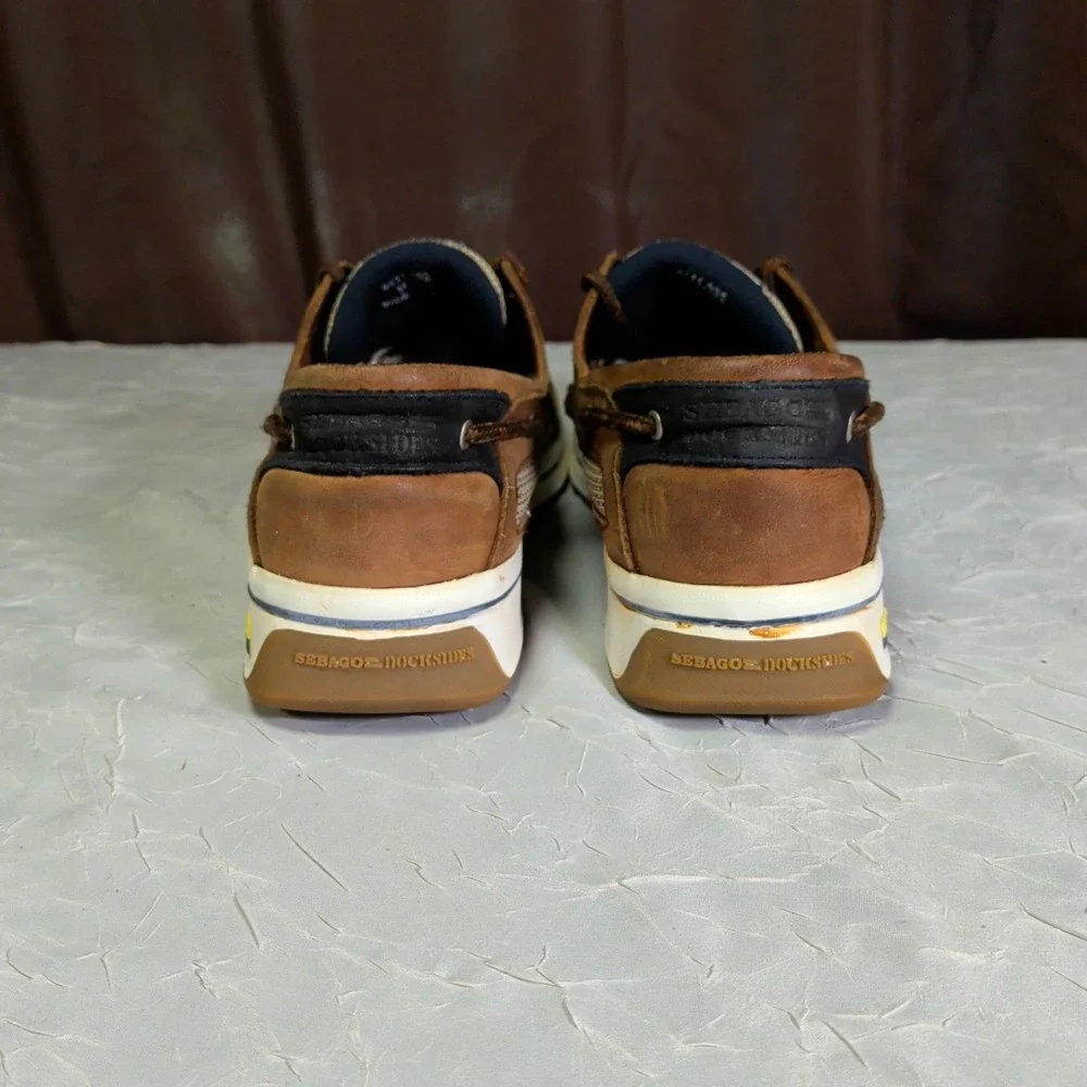 Sebago Clovehitch II Boat Shoes Mens Size 10M Brown Leather Lace Up Preppy